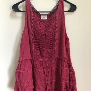 Maroon flowy tank